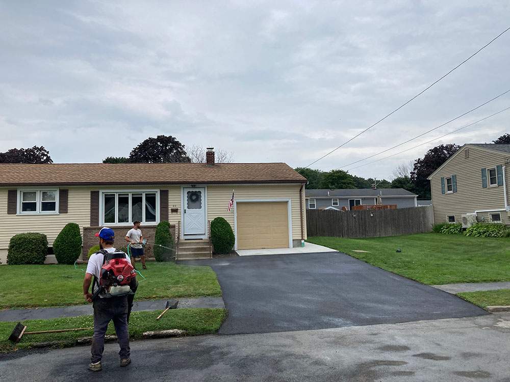 Professional residential driveway sealcoating service in Cranston, Rhode Island