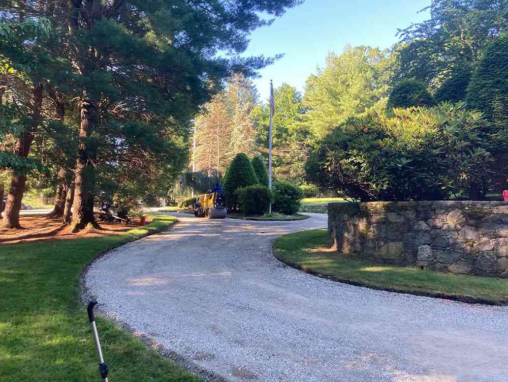 Driveway before paving project in Cranston, RI